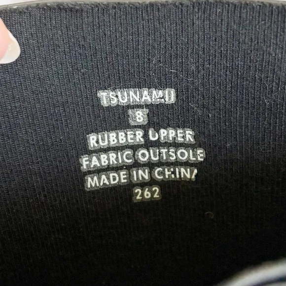 Steve Madden Tsunami Tall Rubber Black/Pink Detail Rain Boots Womens Size 8 - Picture 10 of 11